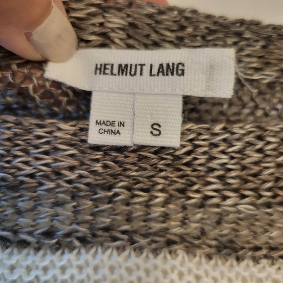Helmut Lang linen loose weave Knit crochet relaxed fit Sweater small - Picture 6 of 7